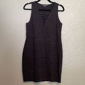 Express V Neck Body Con Mini Dress